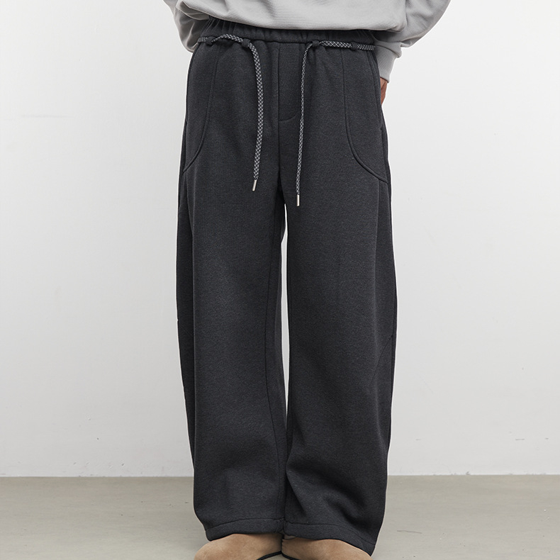 舒暖絮420g重磅加絨慕斯空氣棉直筒休閒褲男百搭寬鬆衛褲