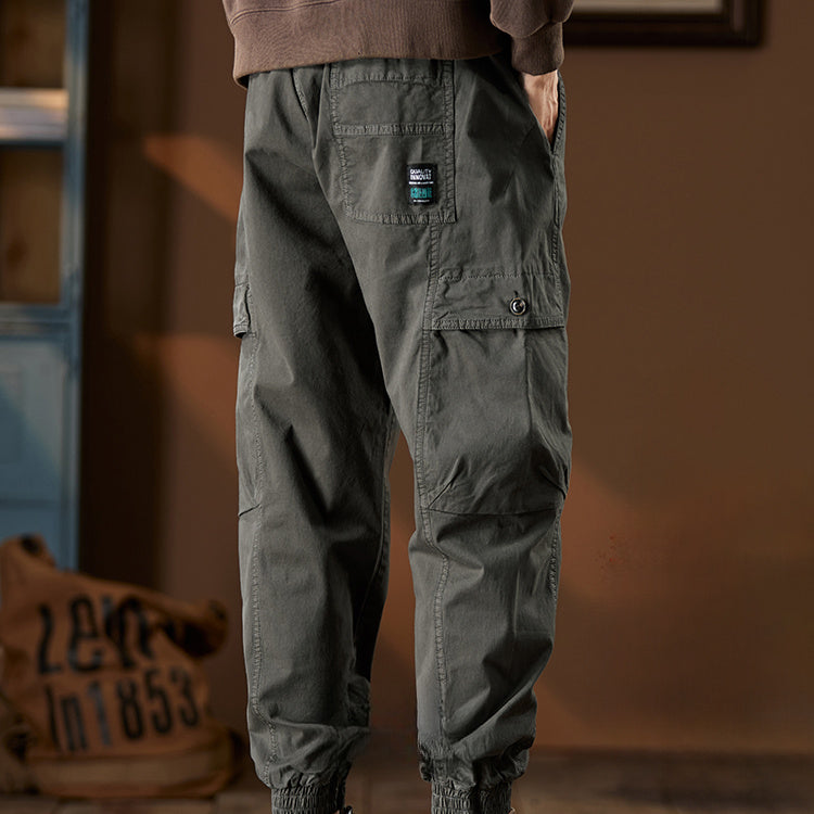 美式工裝褲夏季新款機能休閑束腳褲薄款男士褲