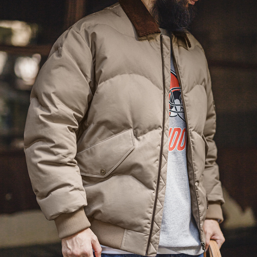 美式復古CWU45P飛行夾克短款翻領保暖轟炸機棉服外套男冬