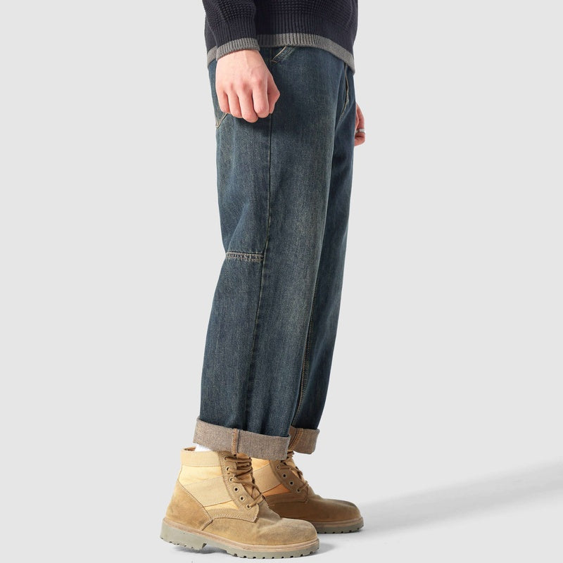 秋冬重工做舊休閑牛仔褲