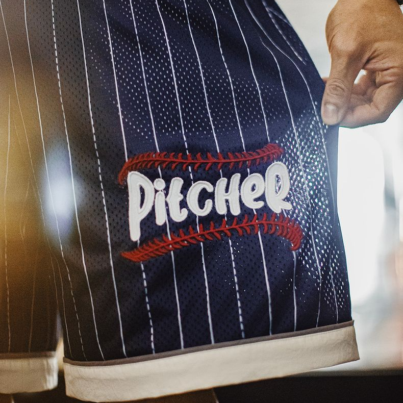 美式復古透氣籃球網眼短褲訓練寬鬆刺繡棒球五分褲男夏