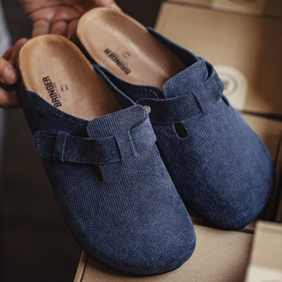 2025夏季新款座頭鯨藍色穆勒鞋男休閒平底全包頭外穿半拖鞋子
