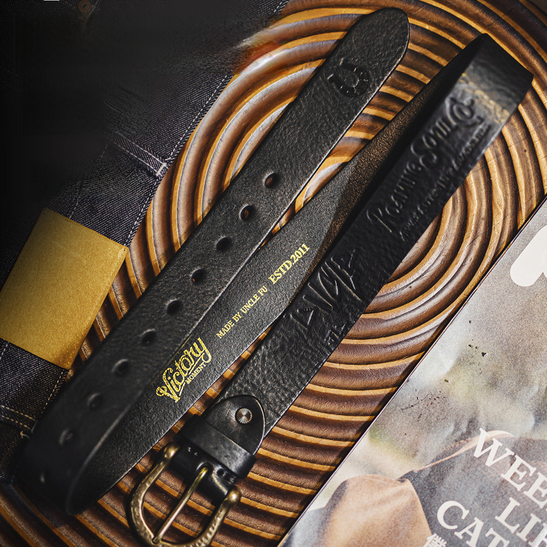 美式復古黃銅釦頭皮帶頭層牛皮腰帶單針真皮褲腰帶男款