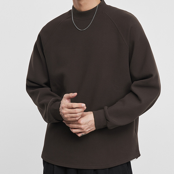 棕叙休闲时尚高领长袖T恤男秋冬季宽松时尚打底衫上衣潮