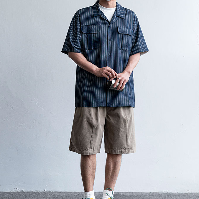 美式街頭潮牌工裝休閒短褲男士夏季寬鬆純棉大口袋直筒五分褲中褲