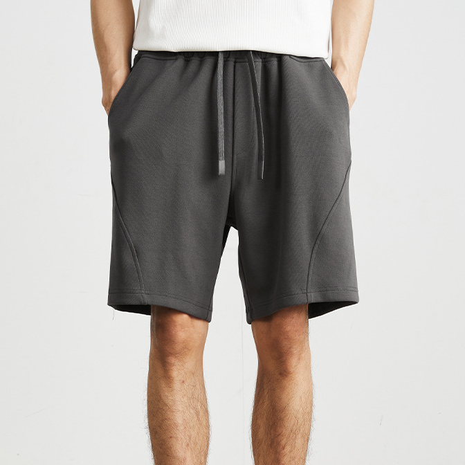 夏季新款美式重磅短褲男直筒寬鬆五分褲純色休閒運動褲男