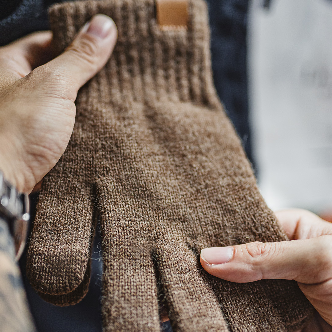 美式復古北極絨分指觸屏手套加厚防寒防風保暖男女秋冬季