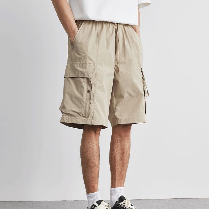 速乾五分褲男夏季簡約純色薄款休閒褲男款冰涼透氣短褲子