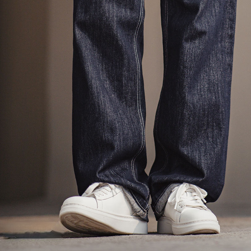 美式百搭厚底小白鞋增高白色板鞋圓頭經典休閒鞋子男款