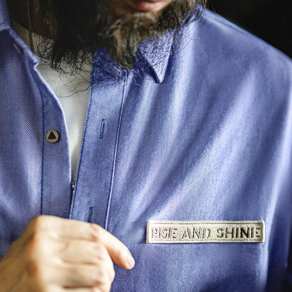 美式休閒牛津紡長袖襯衫藍色襯衣外套純棉牛津布薄款男秋