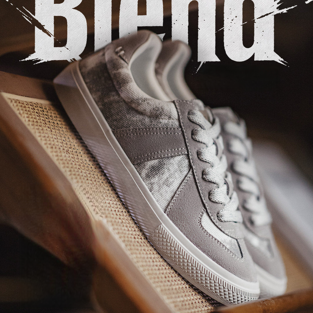 灰影德訓鞋男春季新款復古扎染帆布板鞋平底休閒百搭阿甘鞋子