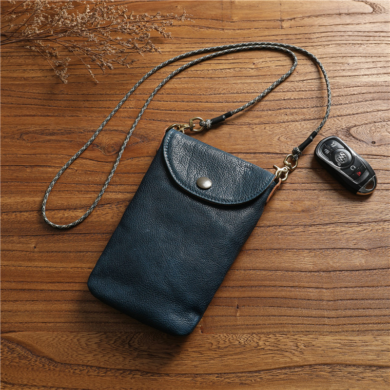 植鞣頭層牛皮男士手機包斜挎包迷你小包包真皮掛脖輕便簡約男女款
