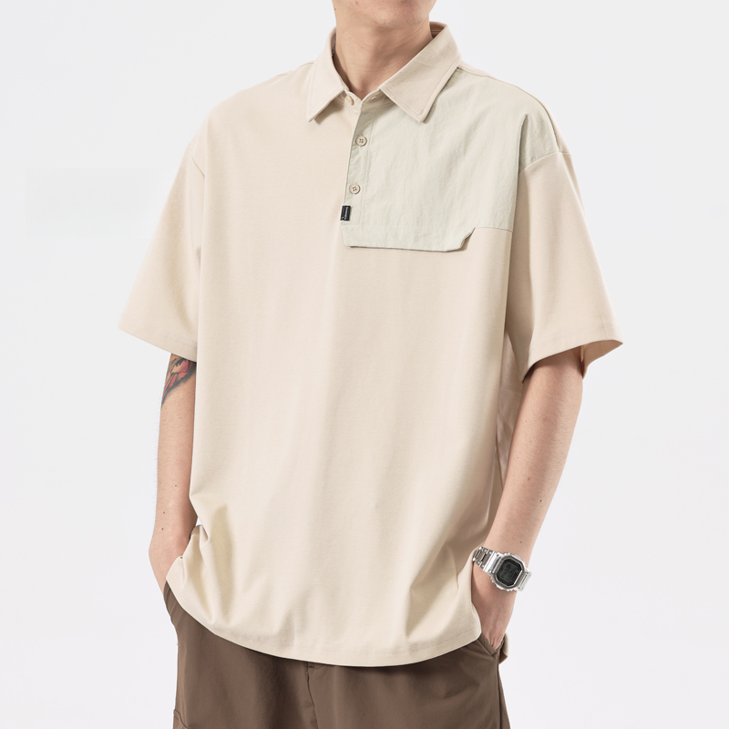 速乾polo衫短袖男夏季新款潮牌寬鬆大碼翻領薄款冰絲半袖體恤