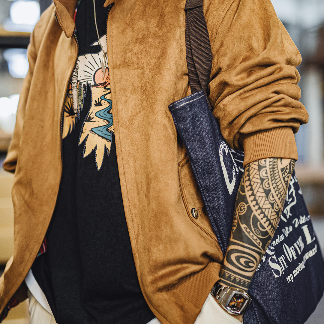 美式復古牛仔大容量托特包丹寧通勤單肩包做舊手提包包男