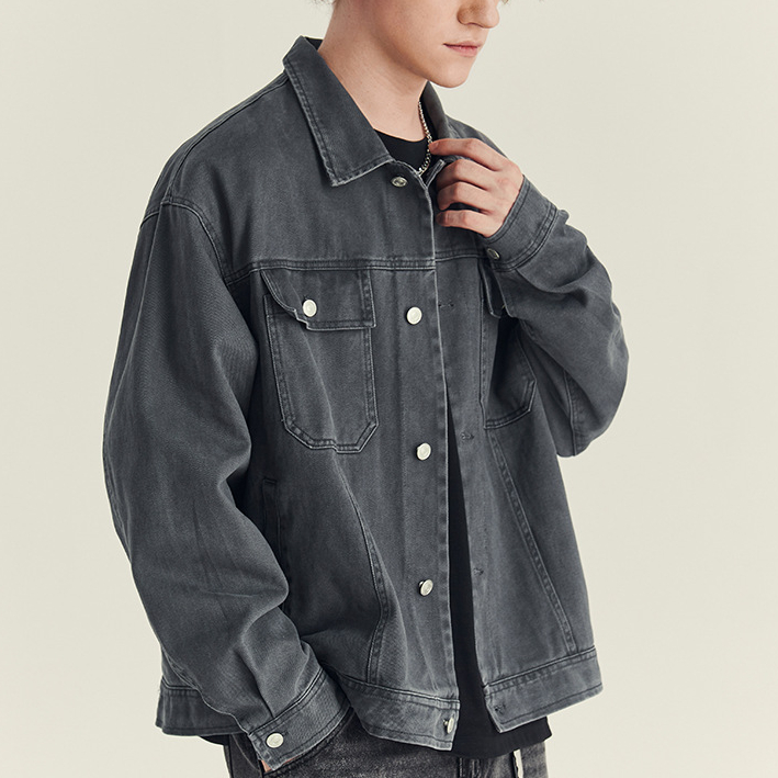 秋冬季純棉外套男士潮款高級感痞帥寬鬆街頭復古翻領夾克