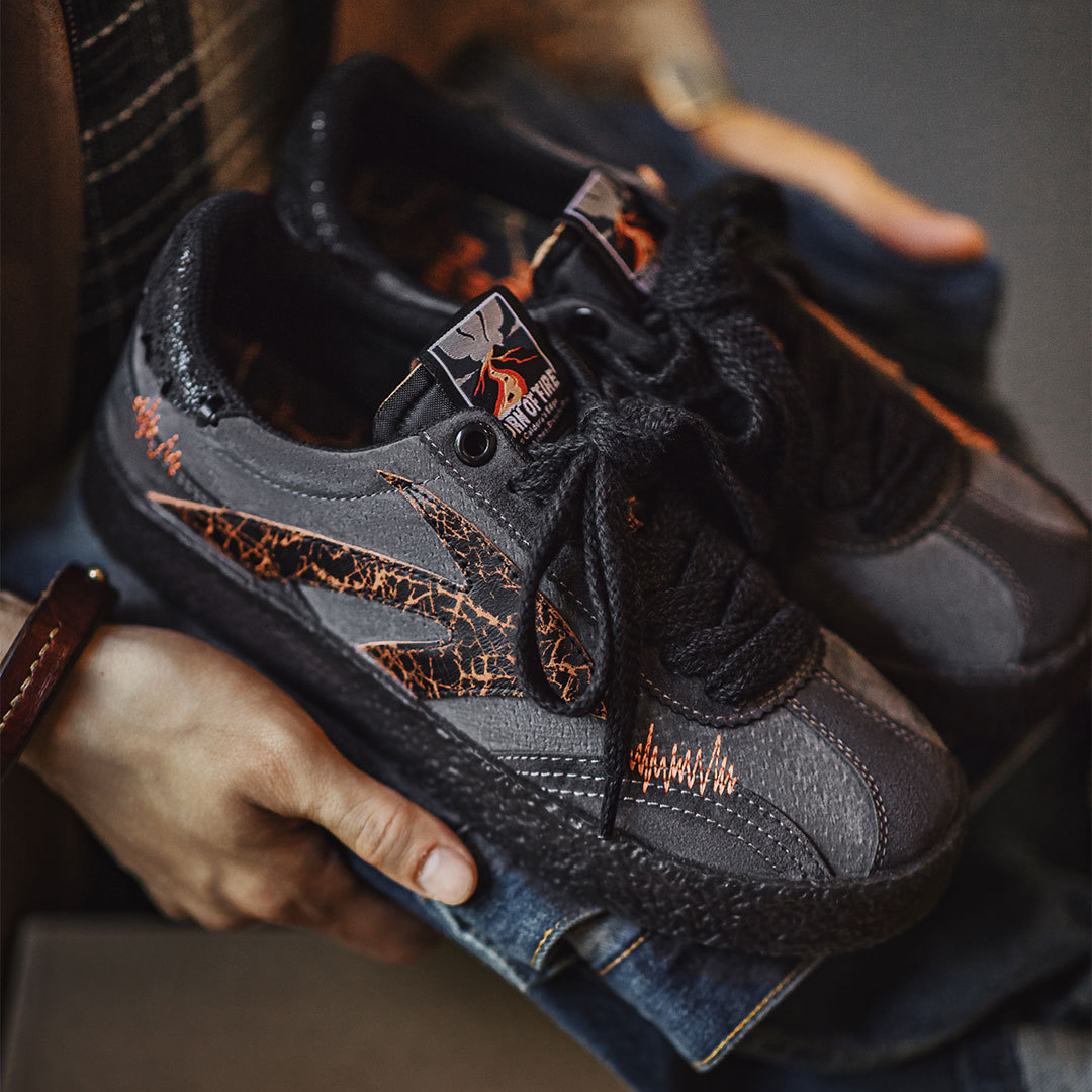 美式火山熔岩厚底板鞋黑色低幫爆裂紋潮流水晶底增高休閒鞋男