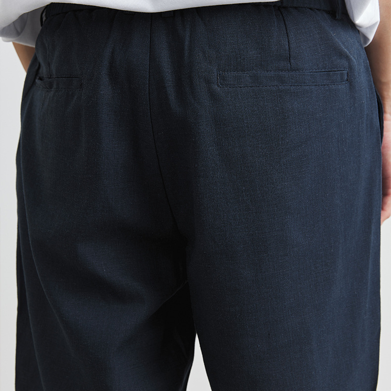 萊賽爾天絲休閒短褲男士夏季2025新款寬鬆舒適亞麻褲子潮