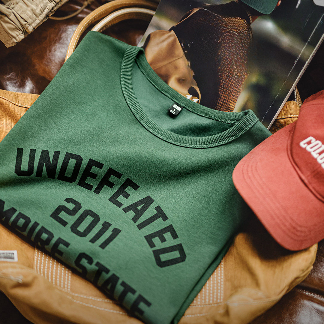 美式章仔印花T恤綠色小衆圓領正肩設計感短袖上衣男款夏