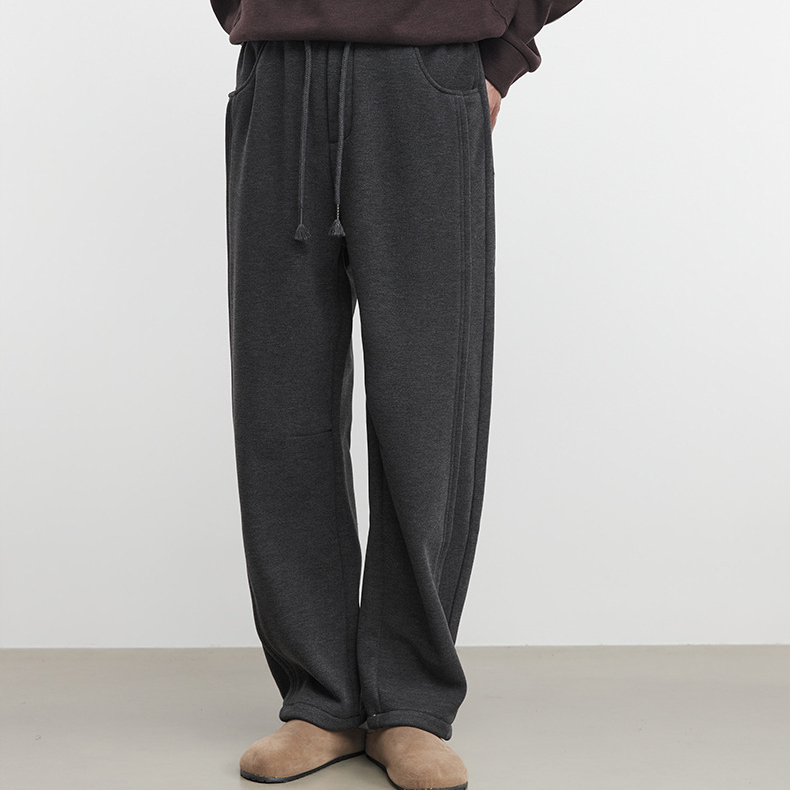 500g重磅加絨保暖休閒褲秋冬季男針織時尚百搭衛褲