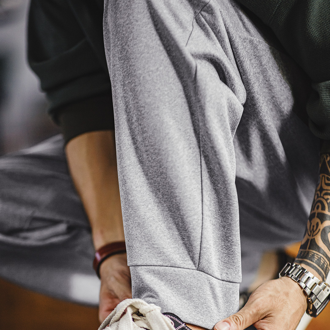 美式休閒Easypants灰色衛褲空氣層直筒束腳運動褲子男秋