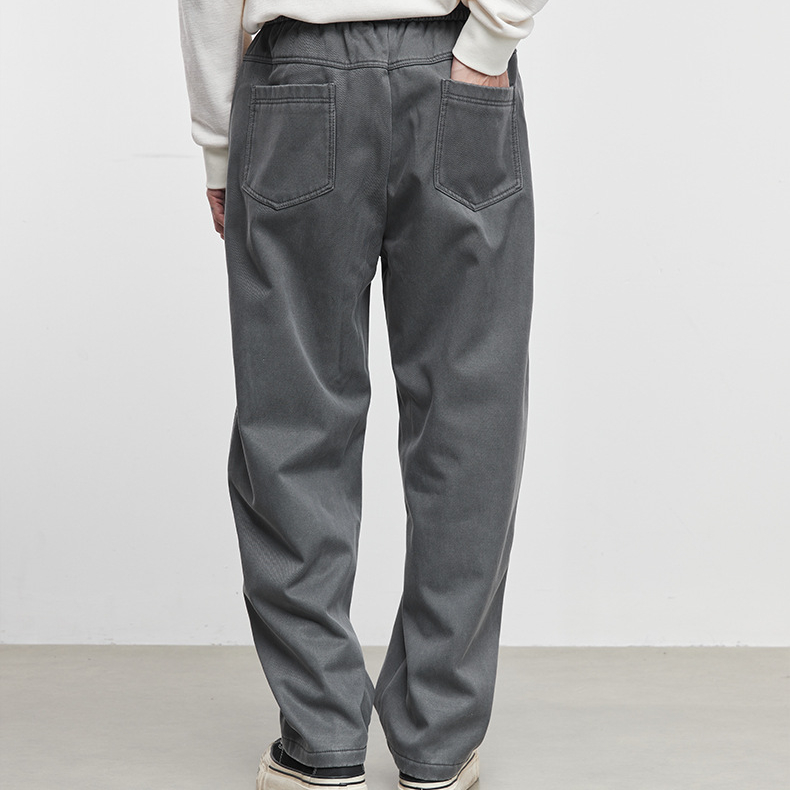 逸型加絨加厚休閒褲男秋冬季2025新款直筒褲衛褲保暖長褲