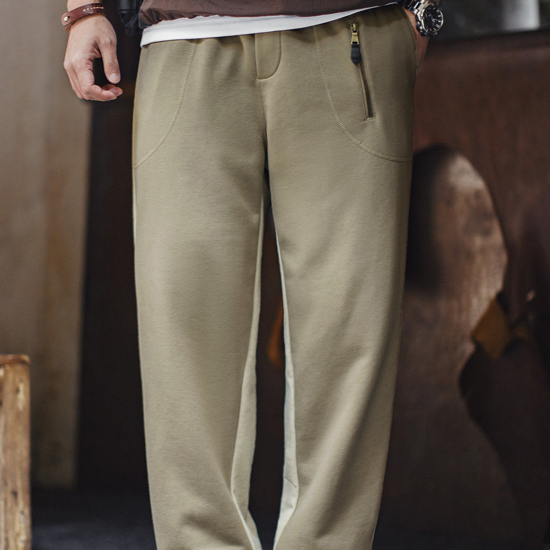 美式復古拼接撞色束腳衛褲鬆緊腰運動休閒長褲子男款春