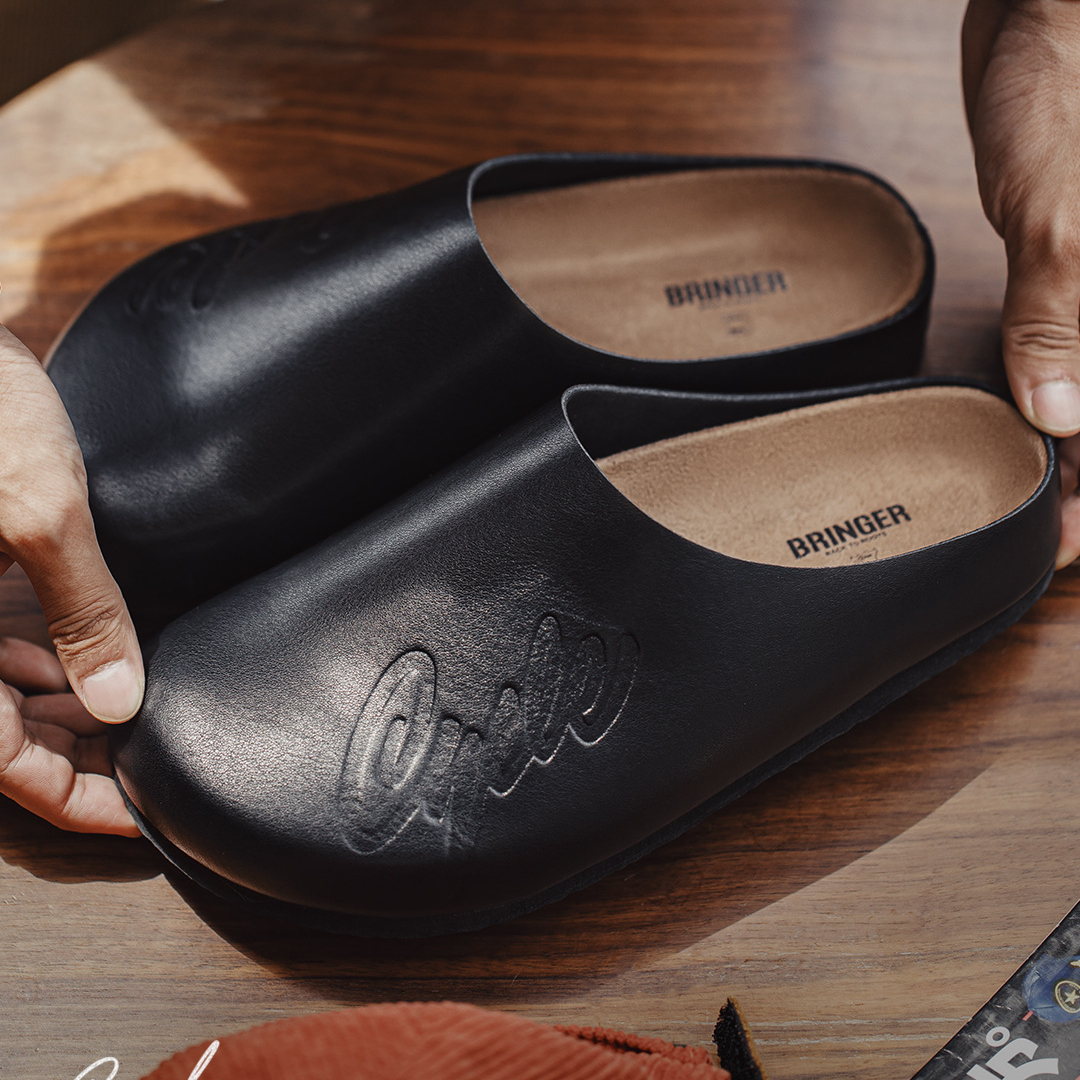 夏季新款男士穆勒鞋極簡包頭半拖老錢風一腳蹬休閒軟木底拖鞋