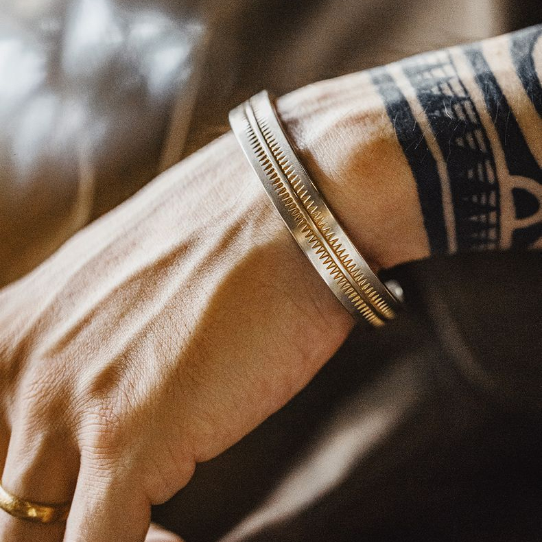 美式復古納瓦霍半環式手鐲印第安開口白銅手環配飾品男女