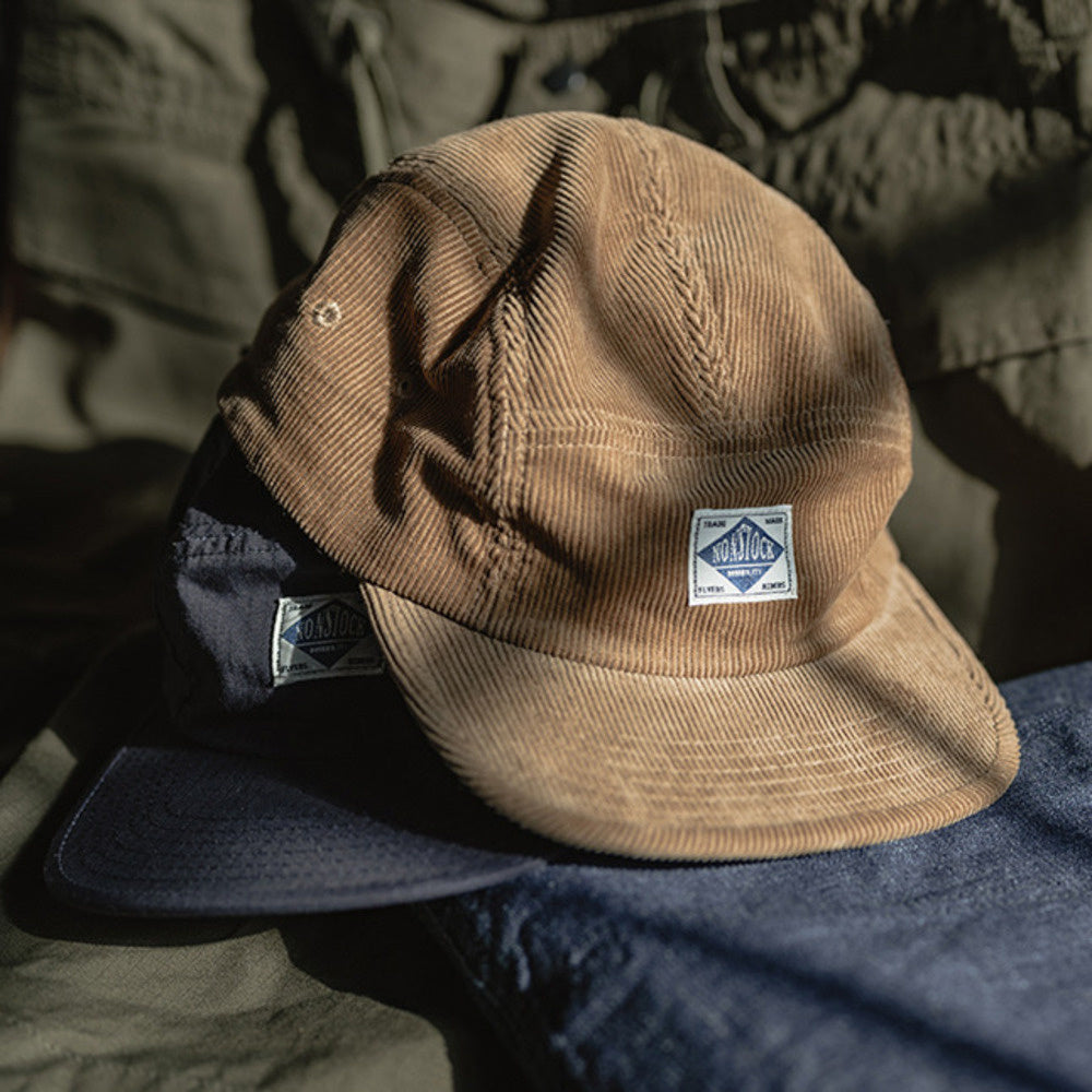 燈芯絨拼接五片帽 圓頂棒球帽短檐休閑棒球帽日潮