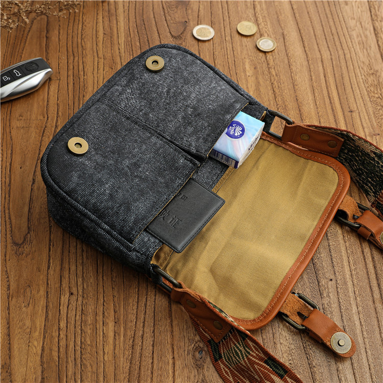 復古民族風小跨包刺繡小眾設計斜挎帆布包包運動拼接單肩包