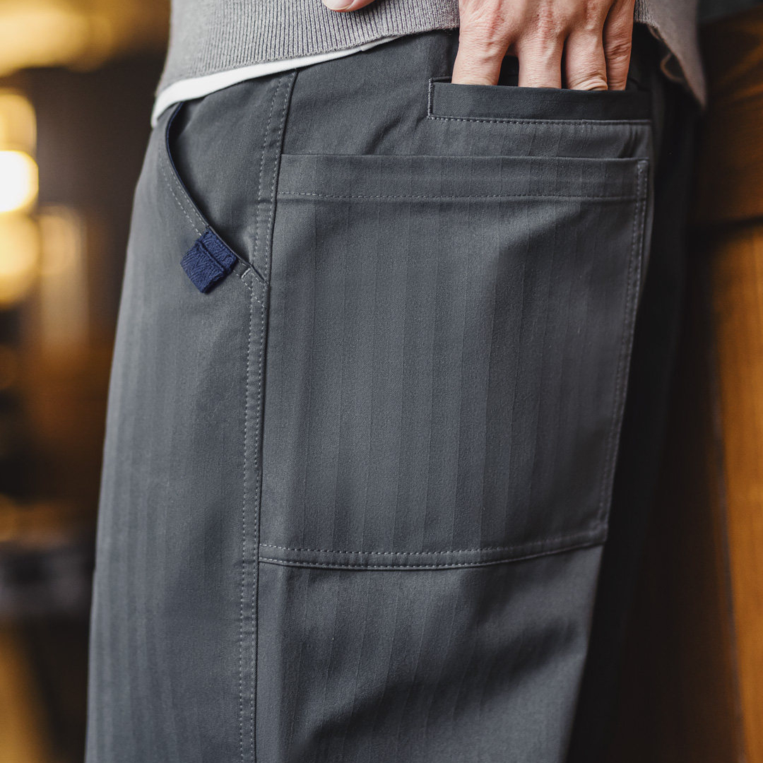 美式人字紋休閒褲直筒休閒黑色通勤打褶皺A字西褲男款春