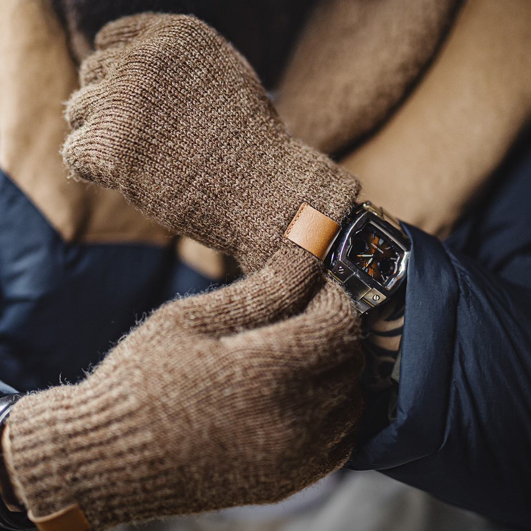 美式復古北極絨分指觸屏手套加厚防寒防風保暖男女秋冬季