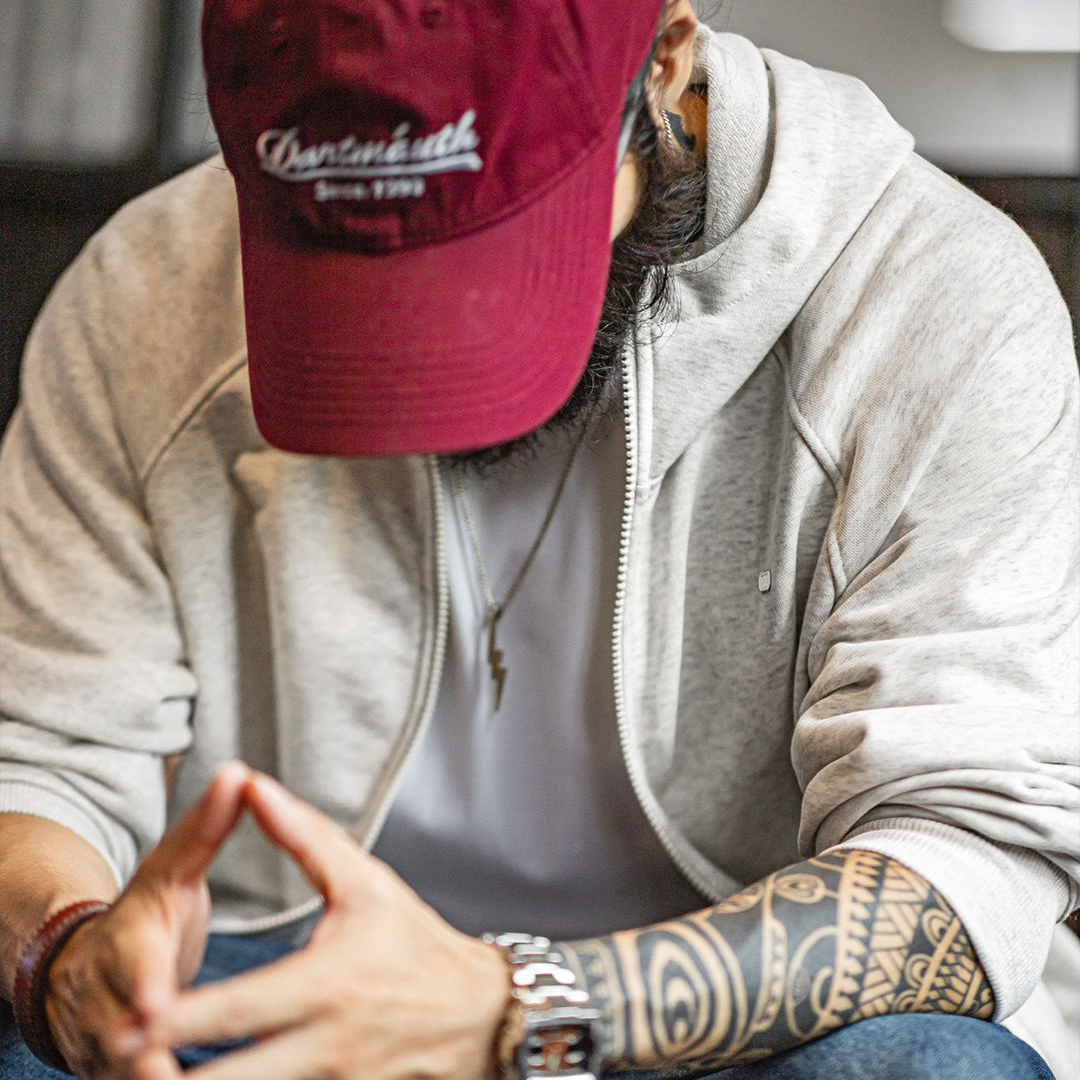 美式休閒灰色連帽衛衣寬鬆插肩袖開衫鬆弛長袖外套男款秋