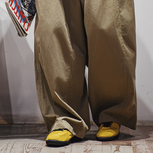 軟刃新款黃色復古德訓鞋圓頭男士春夏季透氣運動休閒軟底板鞋