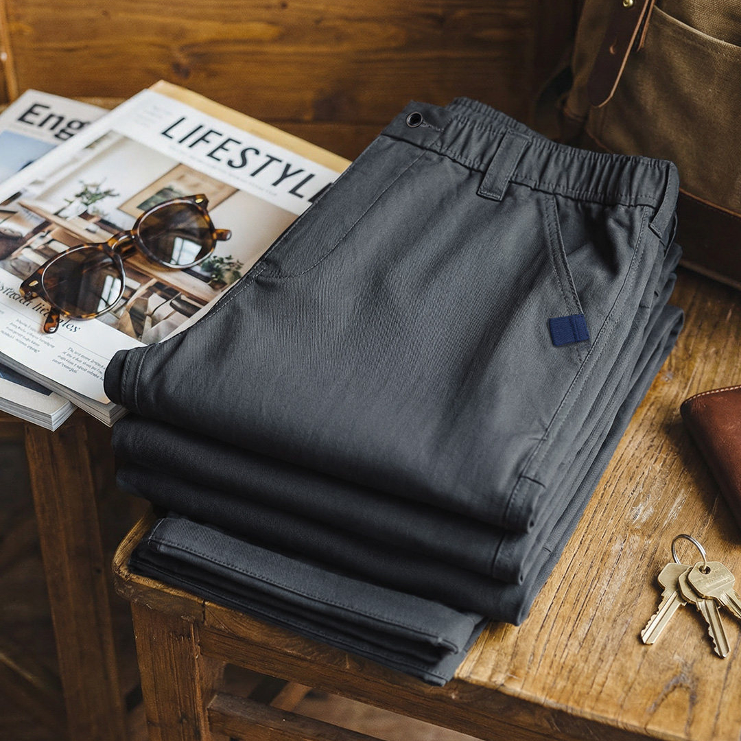 美式人字紋休閒褲直筒休閒黑色通勤打褶皺A字西褲男款春