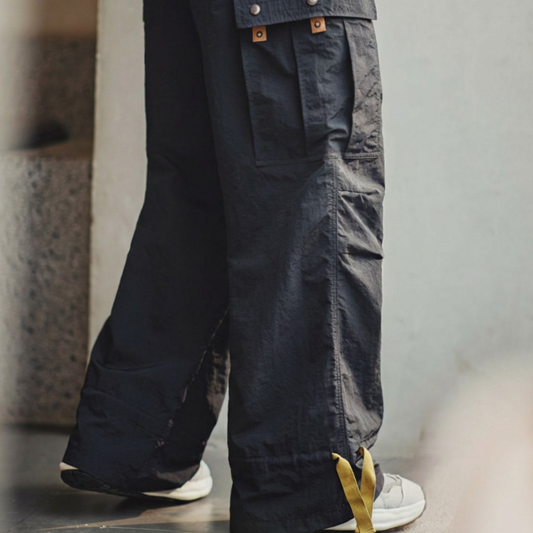 美式M65傘兵褲寬鬆山系機能闊腿大口袋直筒休閒褲男款春