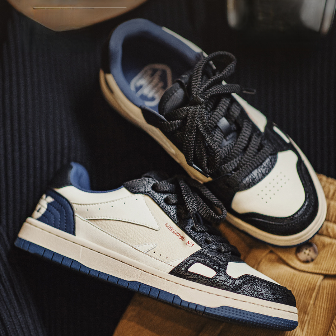 86滑板鞋男款2025新款復古低幫潮流百搭休閒鞋高街運動潮鞋子