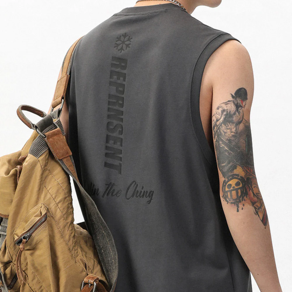 汗背心男款夏季健身痞帥新款無袖t恤圓領純棉潮