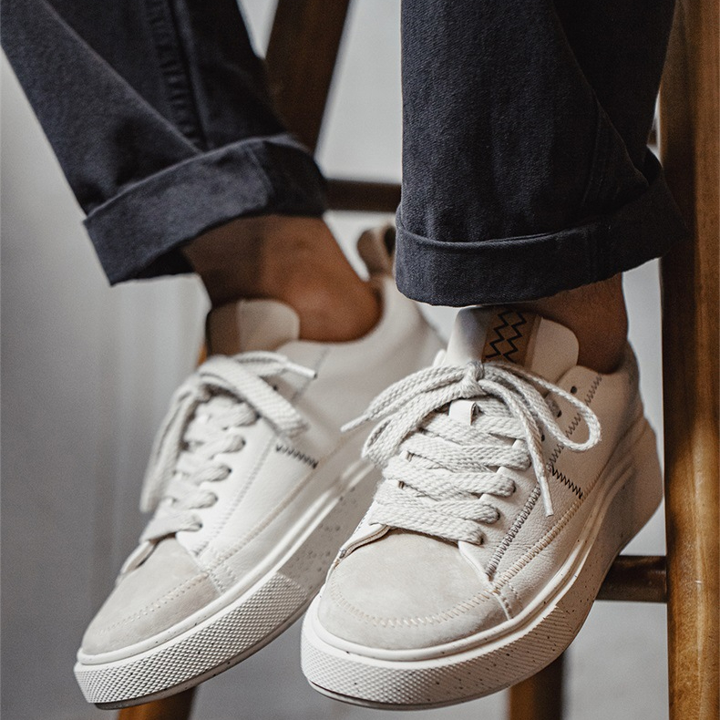 2024新款板鞋夏季男款設計感小眾休閒運動潮鞋百搭厚底小白鞋