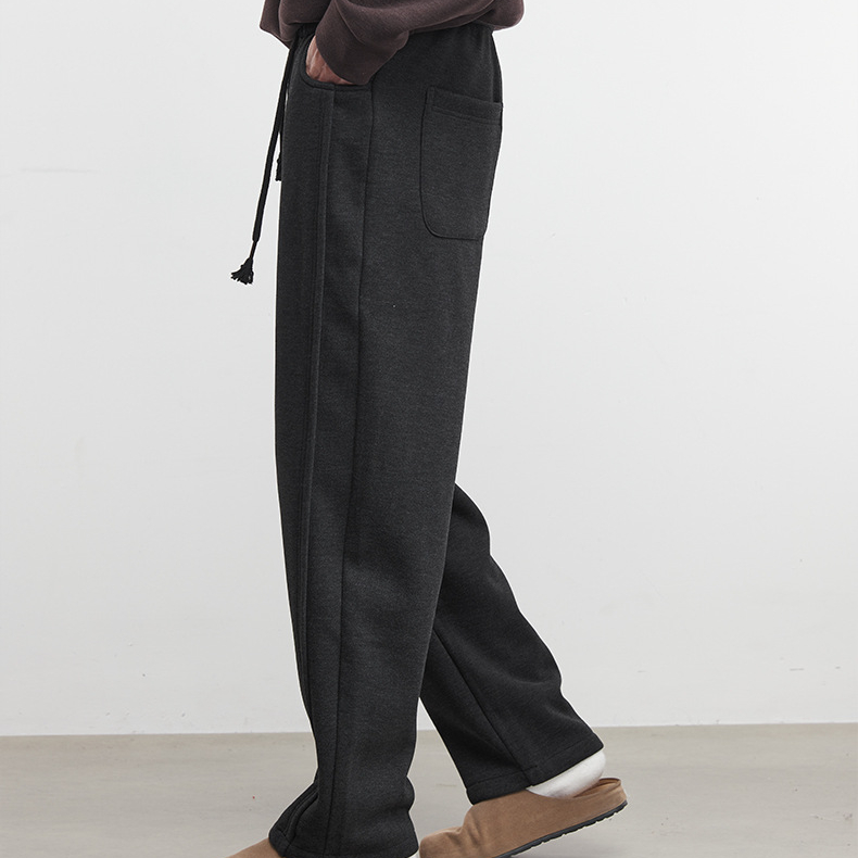 500g重磅加絨保暖休閒褲秋冬季男針織時尚百搭衛褲