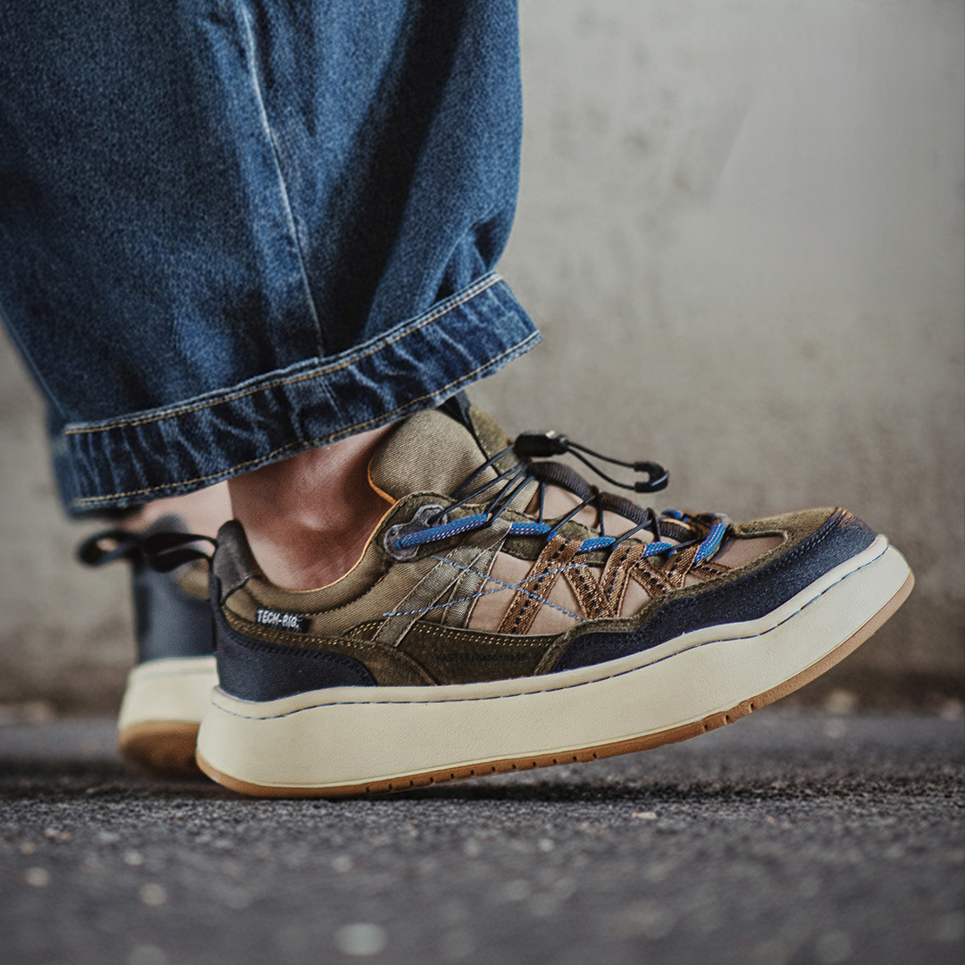 無境新款男士厚底增高山系板鞋機能風通勤鞋運動免系休閒鞋子