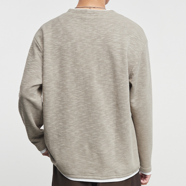 巷序時尚復古亨利領衛衣男秋冬寬鬆休閒假兩件套頭衫