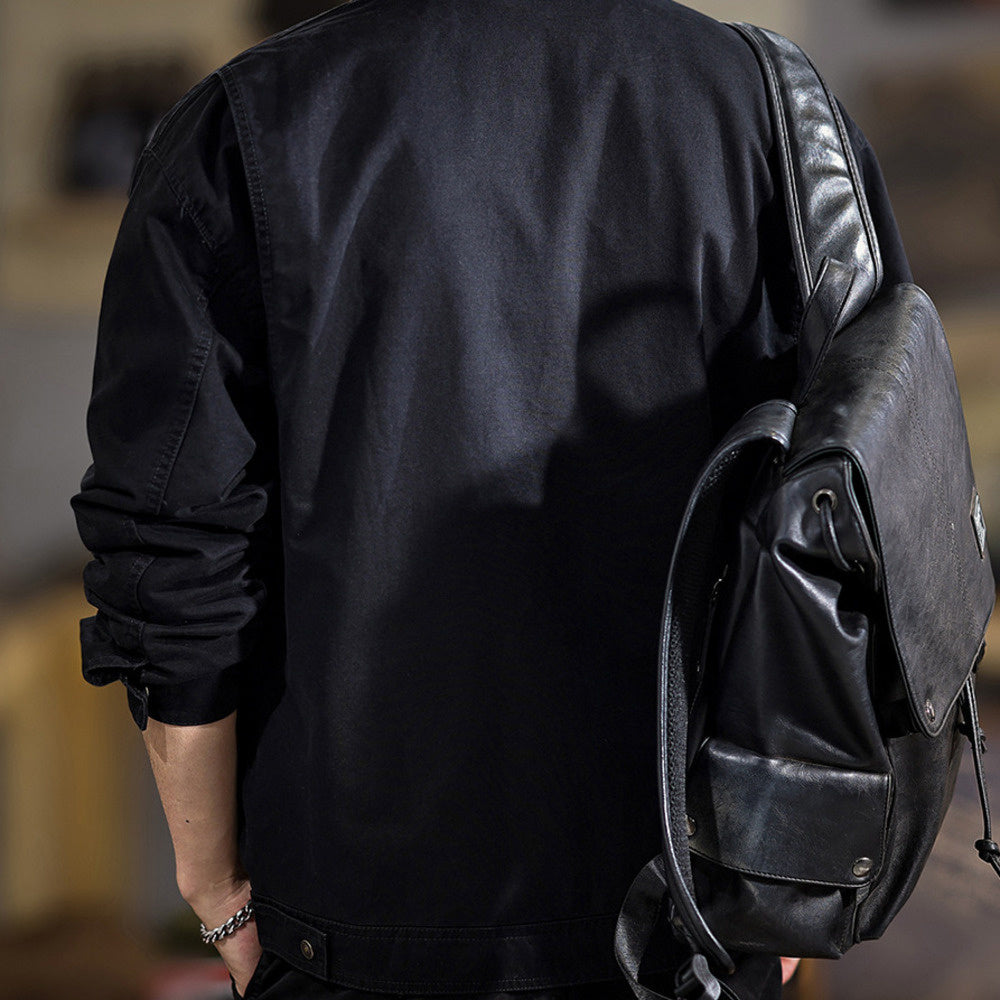 高端水洗復古加棉夾克男秋冬季美式潮牌戶外工裝休閑外套