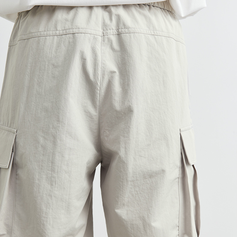 潮牌機能大口袋闊腿工裝短褲男山系戶外直筒寬鬆五分褲子