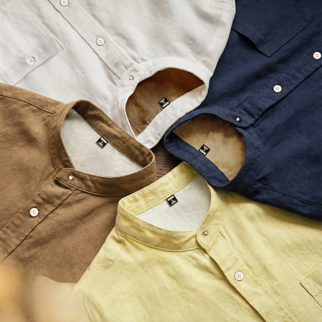 萊賽爾長袖襯衫天絲日系鬆弛感襯衣美式老錢風外套男士春