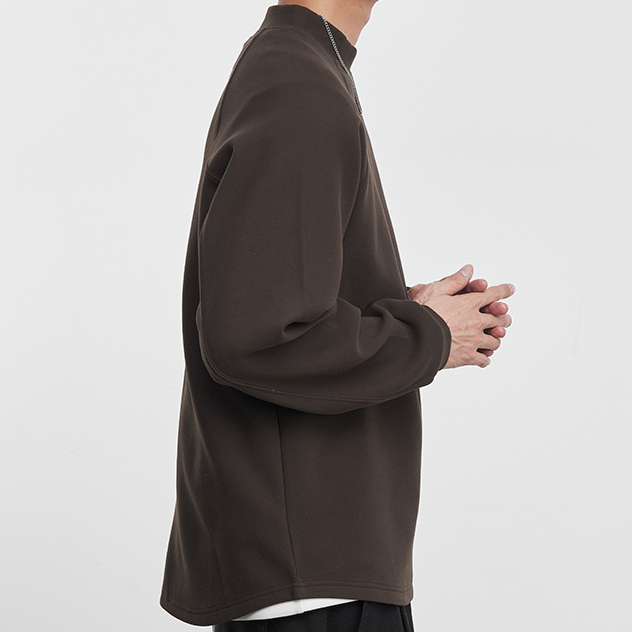 棕叙休闲时尚高领长袖T恤男秋冬季宽松时尚打底衫上衣潮