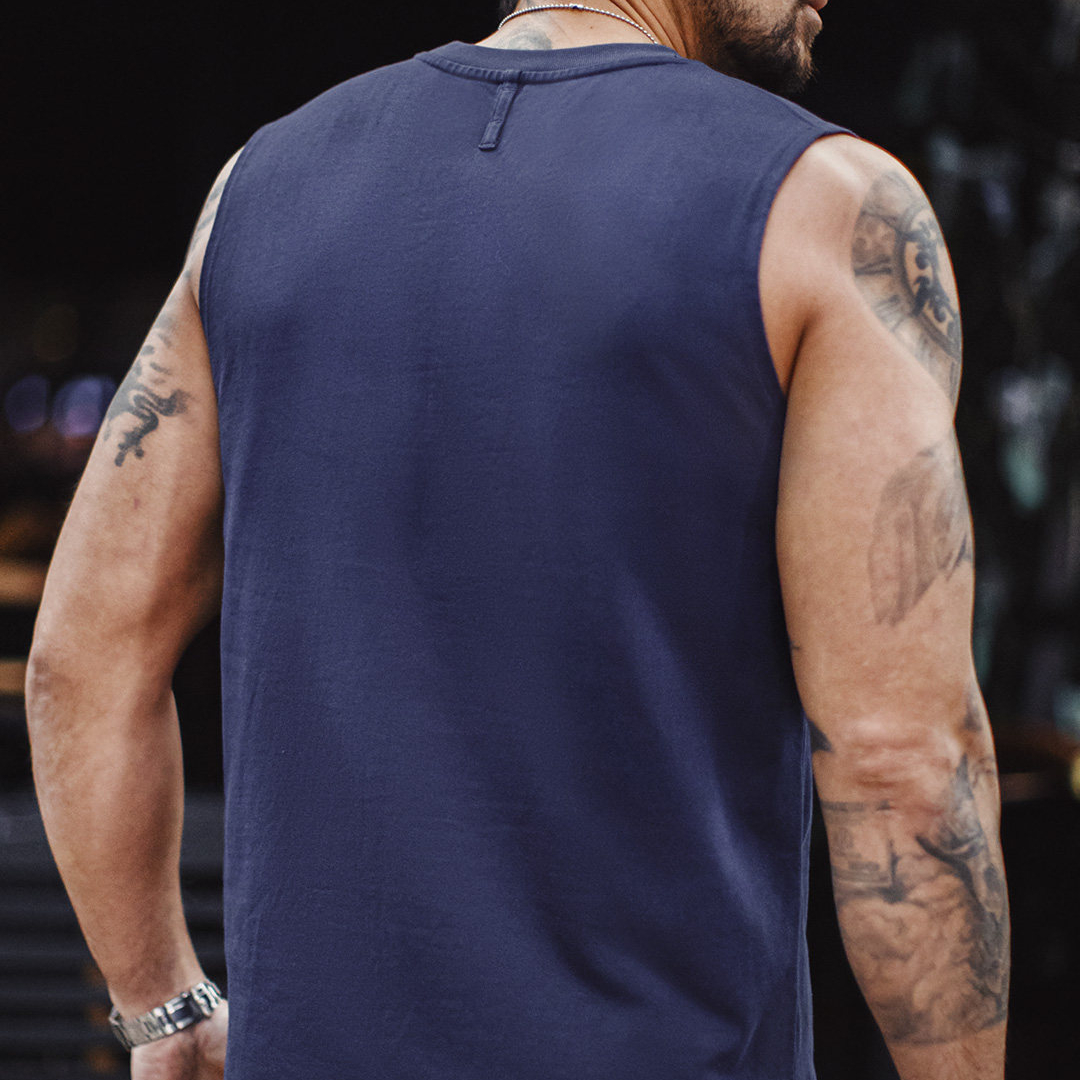 美式白色新疆純棉健身背心跨欄重磅無袖內搭坎肩打底衫男