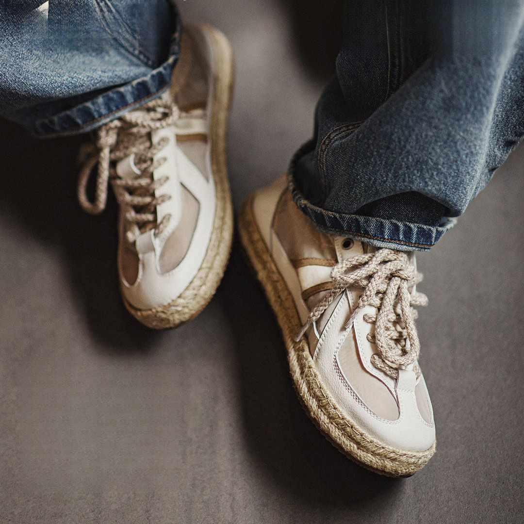 草編德訓鞋新款春夏季休閒透氣布鞋潮薄款板鞋半拖男士漁夫鞋