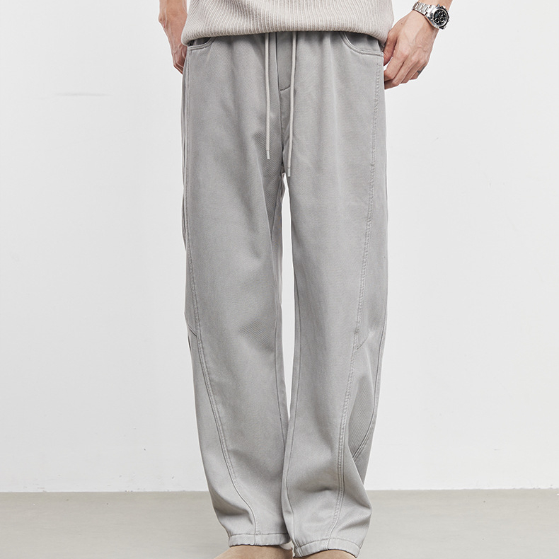 逸型加絨加厚休閒褲男秋冬季2025新款直筒褲衛褲保暖長褲