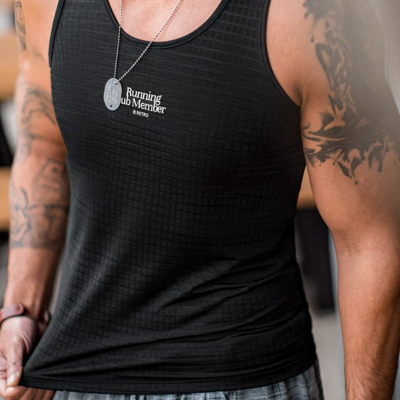 美式復古黑色風洞背心跑步運動透氣速乾涼感寬鬆汗衫男夏